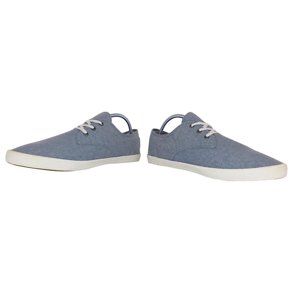 SeaVees Vegan Cotton Chambray Sneakers Coastal Minimalist Eco Retro Size 13 Blue - Picture 12 of 14